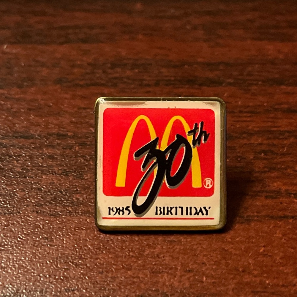 Vintage McDonald’s 30th Anniversary 1985 Birthday Employee Lapel Pin